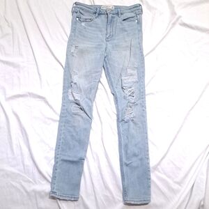 Abercrombie & Fitch | Light blue ripped women's super skinny jean